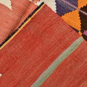 5x11 Kilim Long Wide Faded Samon Kilim Rug, Rare Style Anatolian Flatweave
