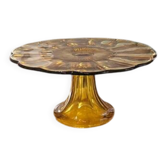 Art Deco amber glass cake stand - Luxval style from the 1930s