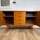 Mid-length Scandinavian teak sideboard, 60s