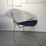 Fauteuil Diamond 421 Chrome Harry Bertoia pour Knoll International, 1970-80