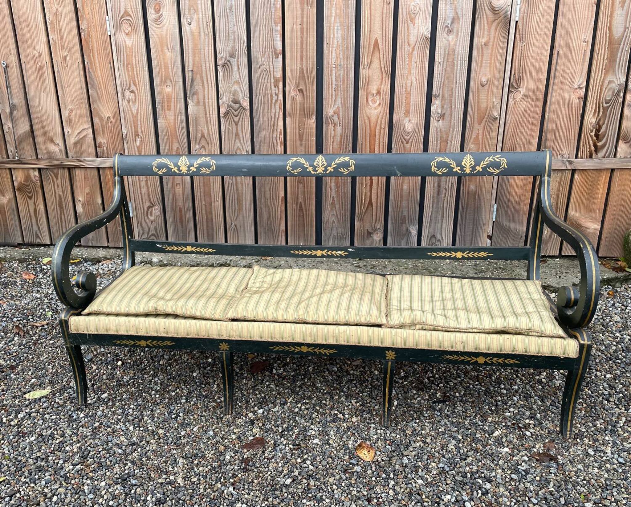 Rare painted bench or sofa from the 19th century