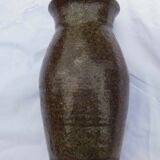 VASE IN SPECKLED AND GLAZED CERAMIC -MONOGRAMMED - TO BE IDENTIFIED