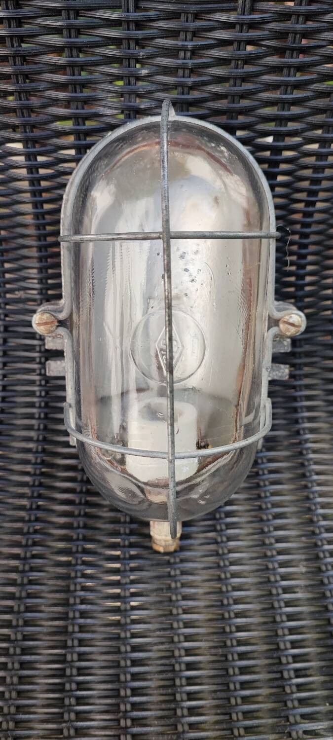 Industrial cast iron and glass wall light Bloc