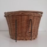 Vintage wicker basket for bicycle