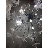 Contemporary White Butterfly Murano Glass Sputnik Chandelier