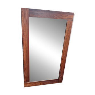 Big rosewood wall vintage mirror, 1970s