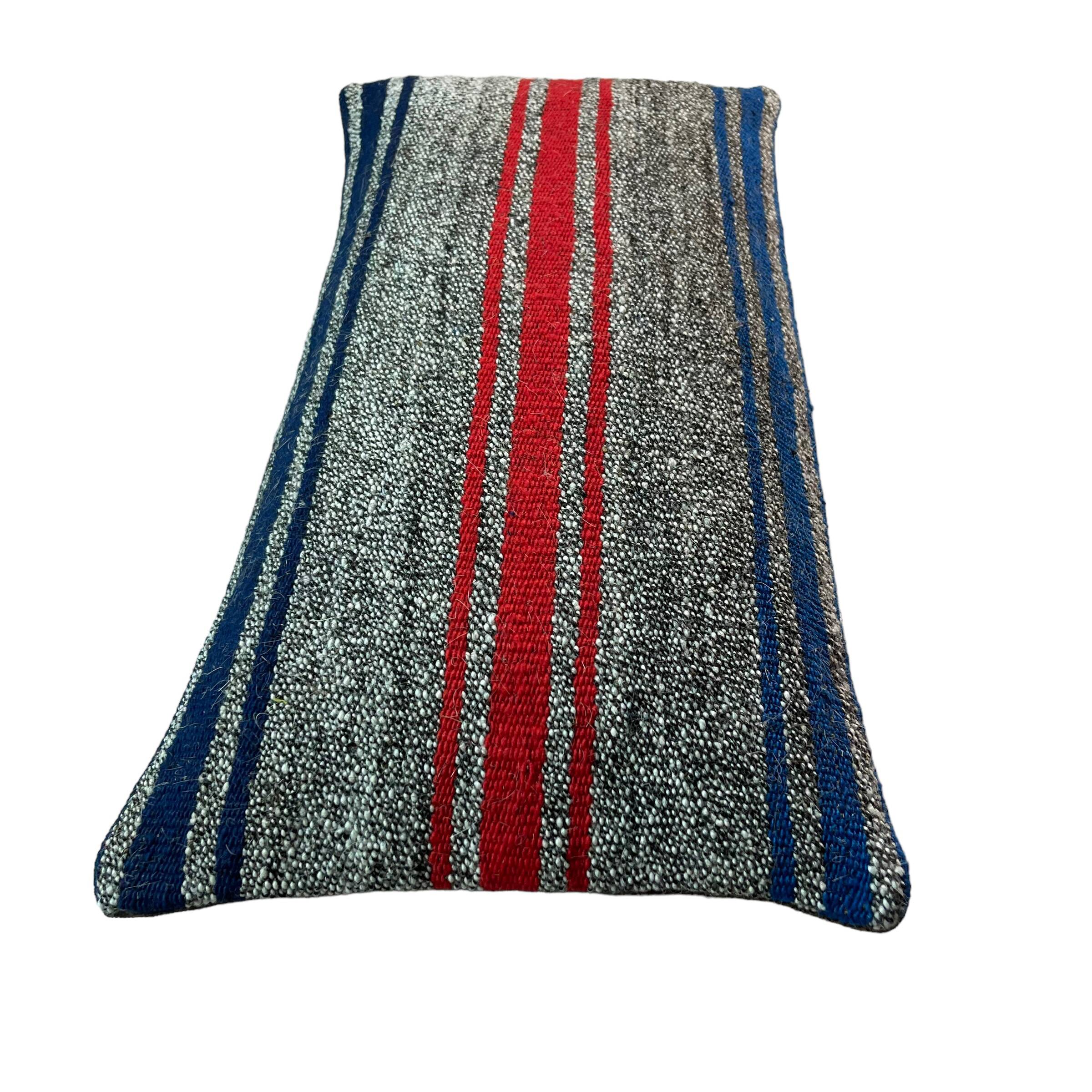 VINTAGE TURKISH KILIM CUSHION COVER , 30 X 60 CM