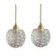 Set of two vintage portable lamps in chiseled glass