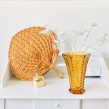 Amber yellow art deco vase