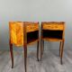 Pair of marquetry bedside tables, 20th century