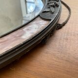 Miroir art déco rose ovale 80x47cm