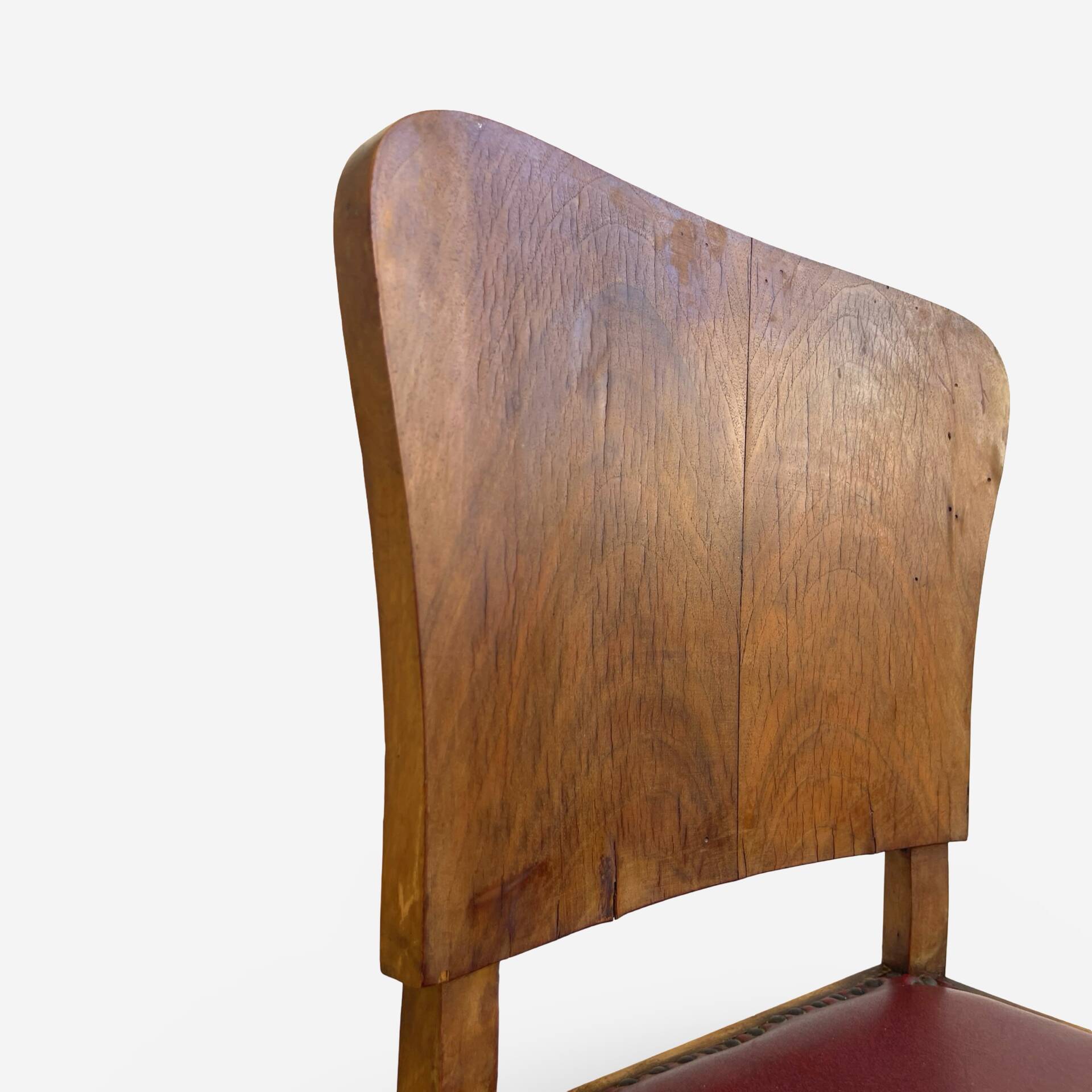 Set of 4 Art Deco dining chairs in walnut, Italy, 1930s-1940s.