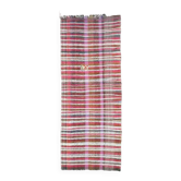 Tapis coureur kilim en laine et coton turc vintage noué à la main violet 125x322