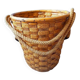 Cache pot suspendu rotin et corde 1960
