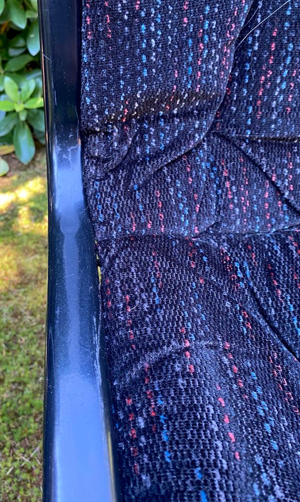 Set of four black highback dining chairs,  1970s