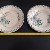 Assiette ancienne motif fleur de passiflore - terre de fer - GIEN