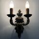 Pair of Satyr wall lights in bronze Napoleon III 19th century