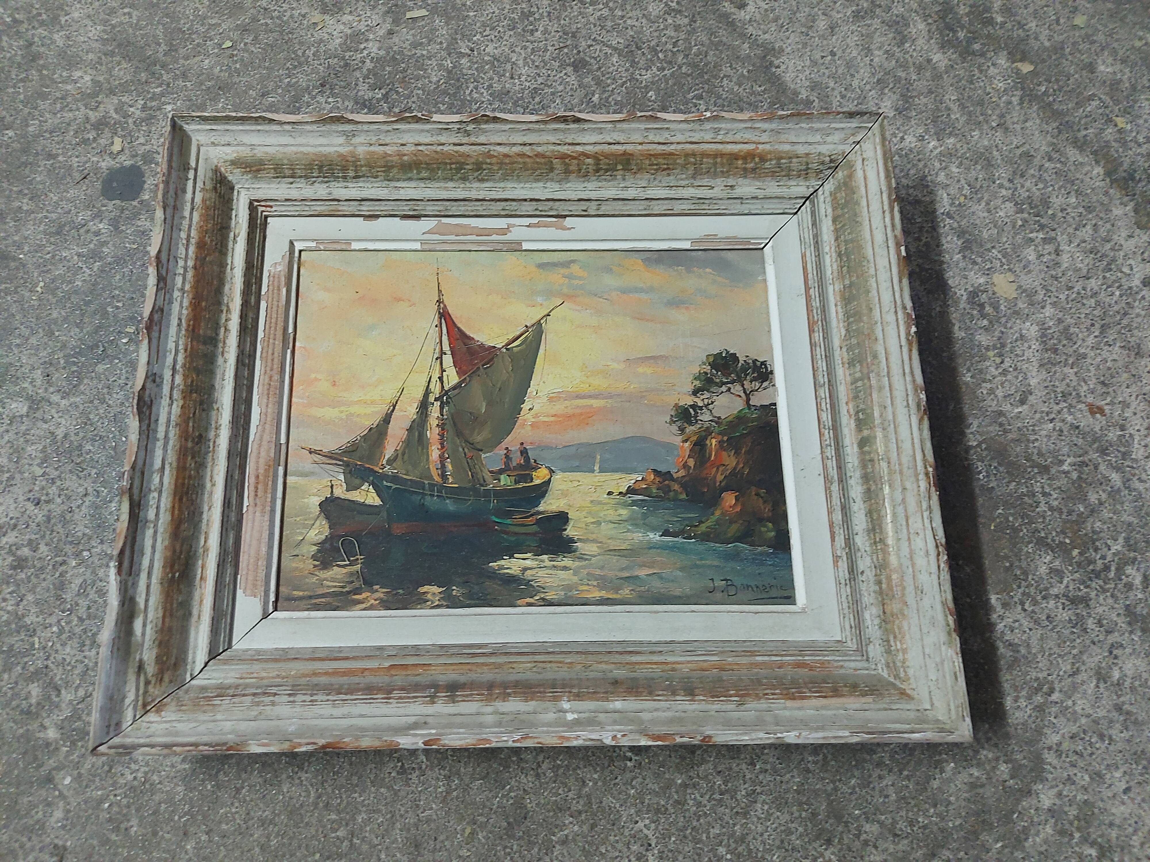 Painting, oil painting on canvas, marine, seaside