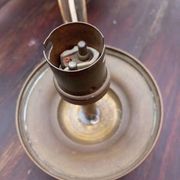 Rare chandelier with 5 lights in bronze and lacquered brass - Circa 1940 - in working condition.