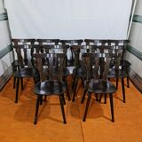 Antique bistro chairs in solid oak wood