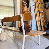 Old nursery school bench with backrest