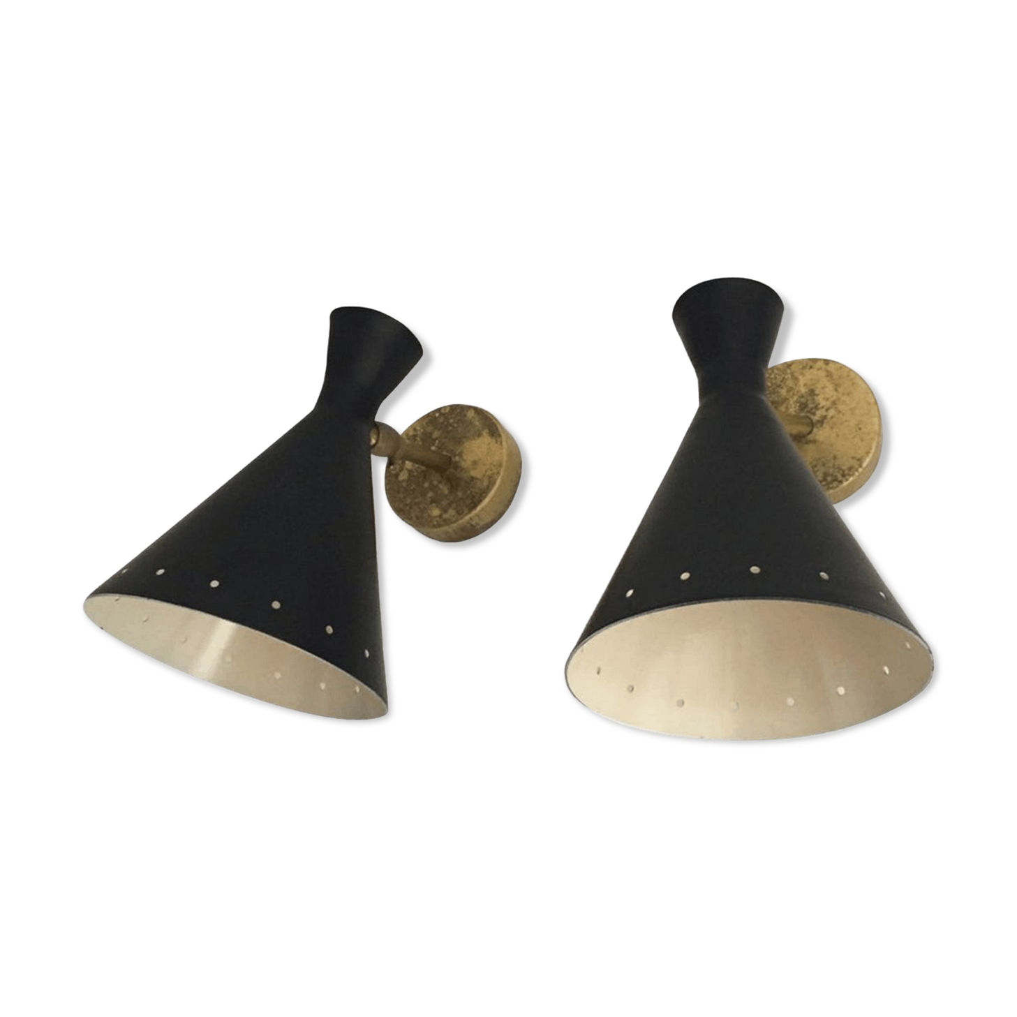 Pair wall lamps casserole black