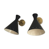 Paire appliques cocotte noir