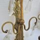 Pair of wall lamps patinated gilded bronze and early twentieth century glass grapevines