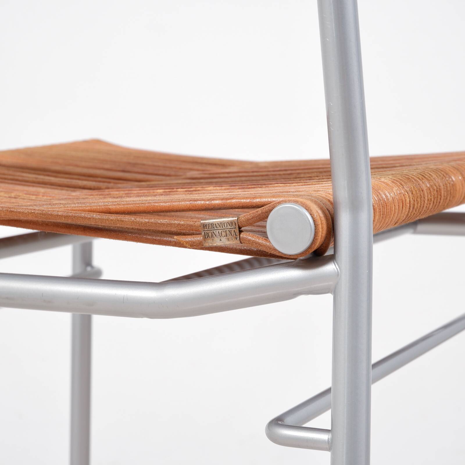 „Miss B“ steel lacquered aluminium bar stool by Tito Agnoli