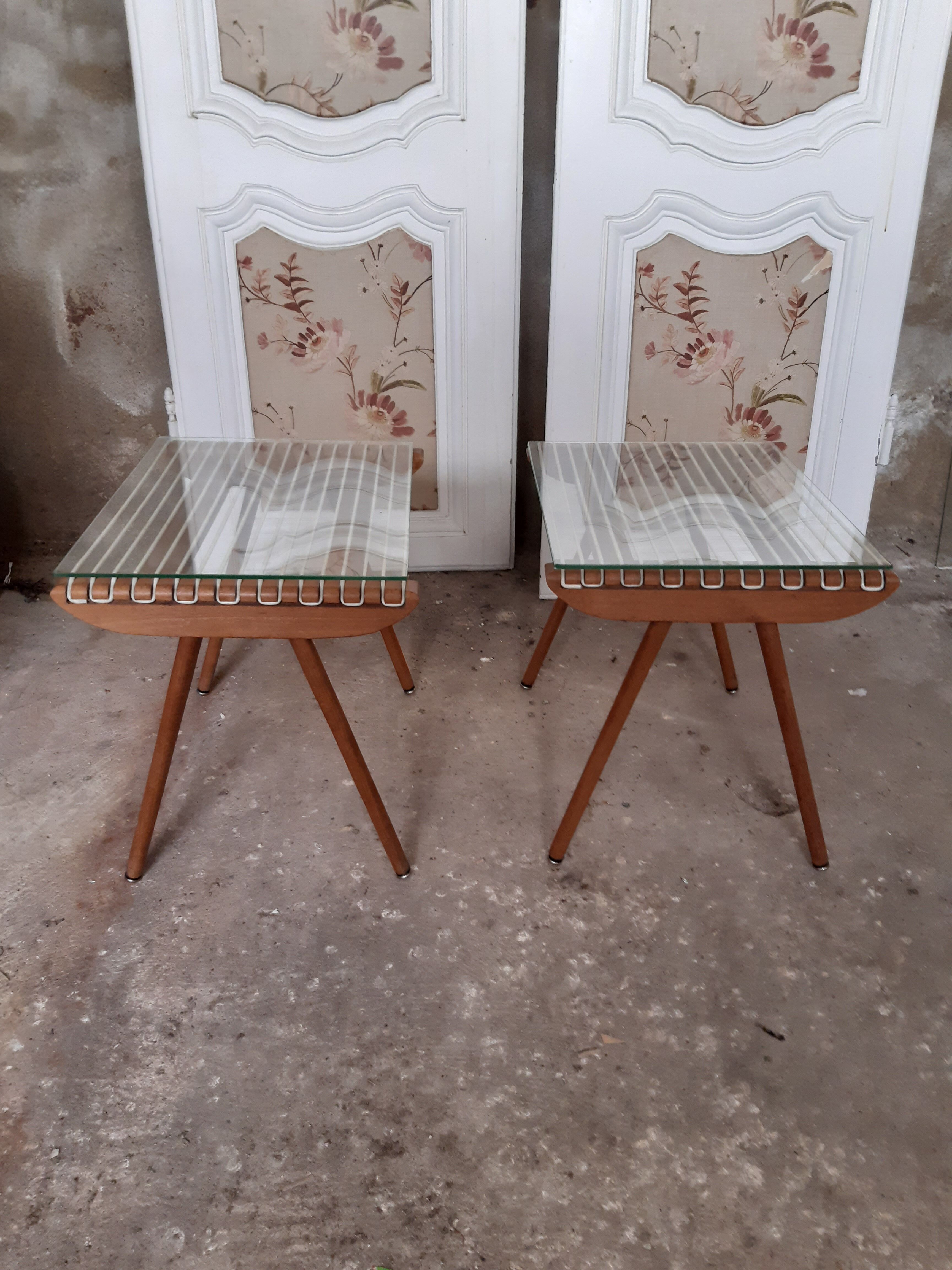 Ottoman duo Georges Tigien teak