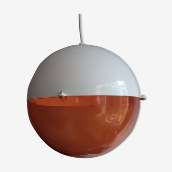 Plexiglas suspension white and orange 70s