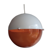 Suspension plexiglas blanc et orange années 70