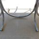 Vintage 70 ' glass table top chrome plated feet