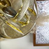 Lamp walking/suspension lamp large globe vintage molded glassware Murano smoked yellow