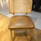 Chair cannage light wood leather tobacco
