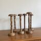 Set of 6 wooden hat racks turned old vintage decoration ACC-7068