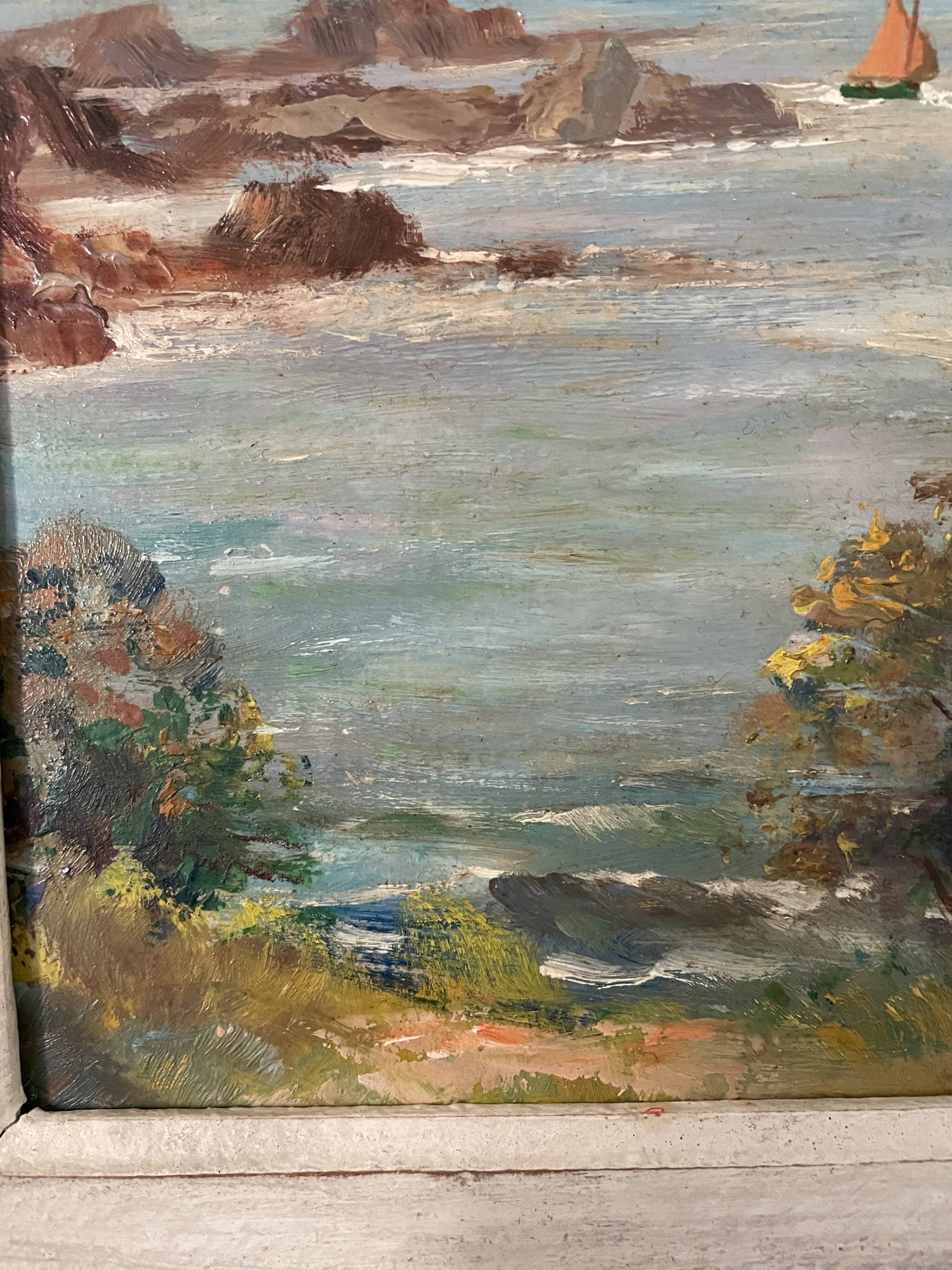 Old seaside painting