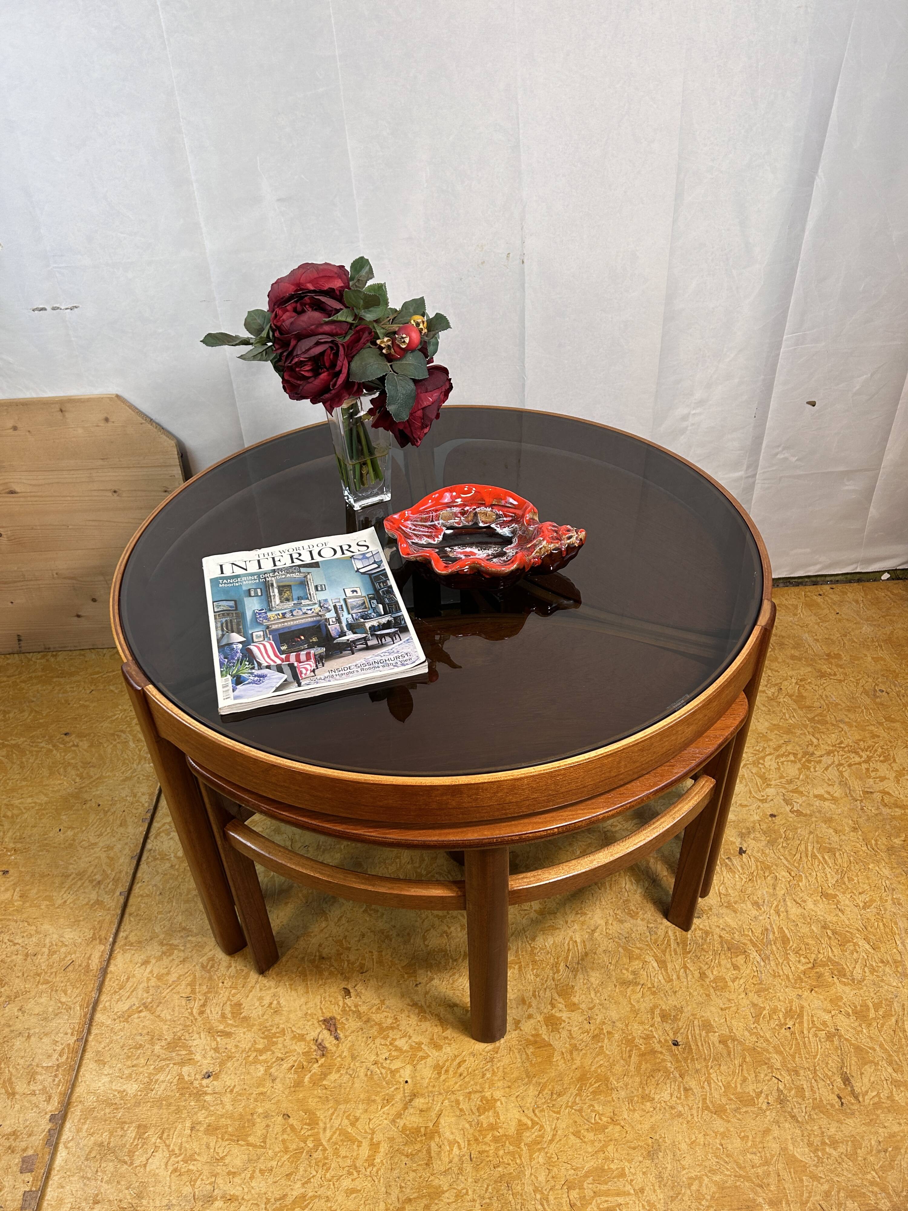 Mid century retro vintage teak trinity coffee table by nathan 1960