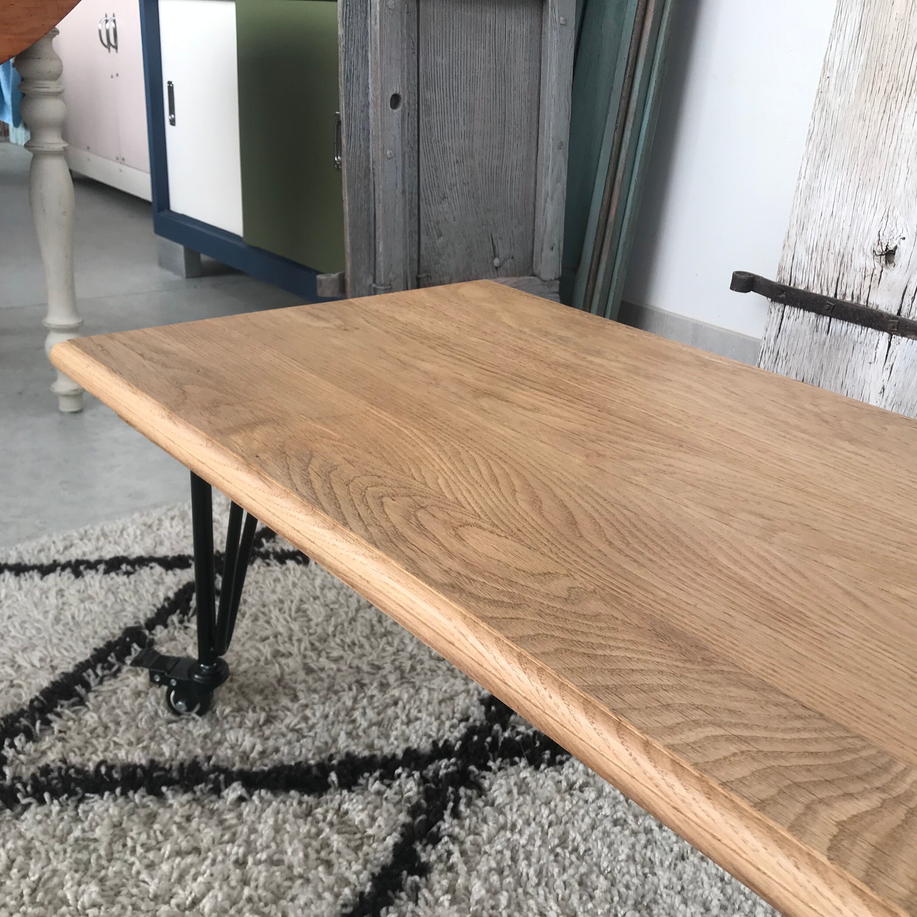 Solid oak coffee table