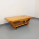 Vintage rectangular brutalist coffee table in solid elm.