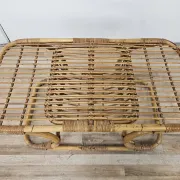 Vintage wicker side table, 1970