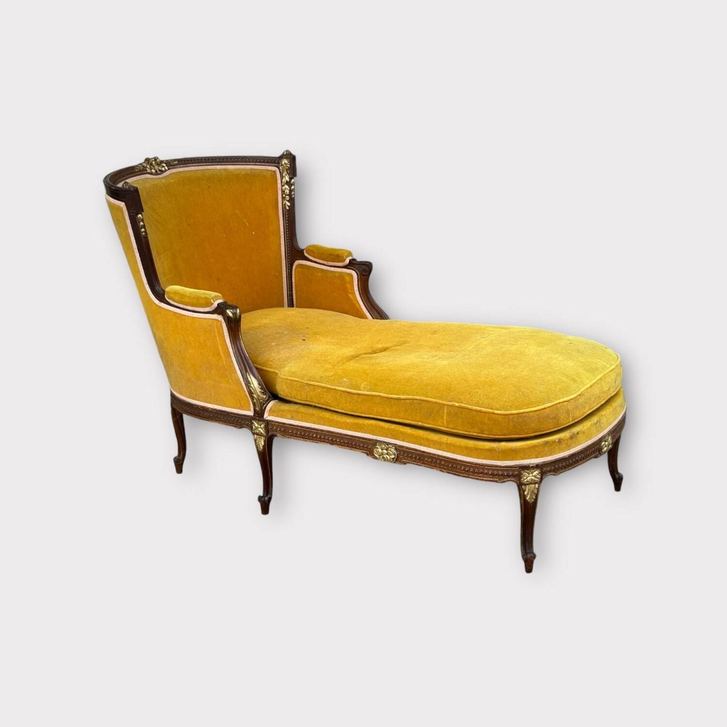 Louis XVI Style Bench - Chaise Longue - Daybed in Mahogany from the Napoleon III Period