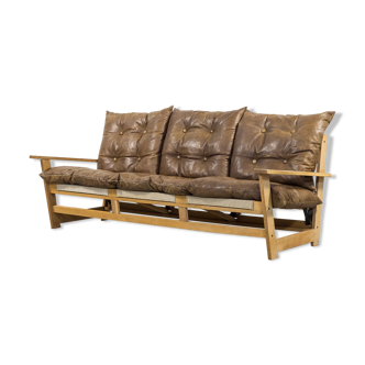 3-seater oak sofa by Vatne Mobler 1960