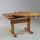 Table of solid pine arcs with extension, France 1970