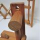 Paire d'appliques bois extensibles design scandinave vintage
