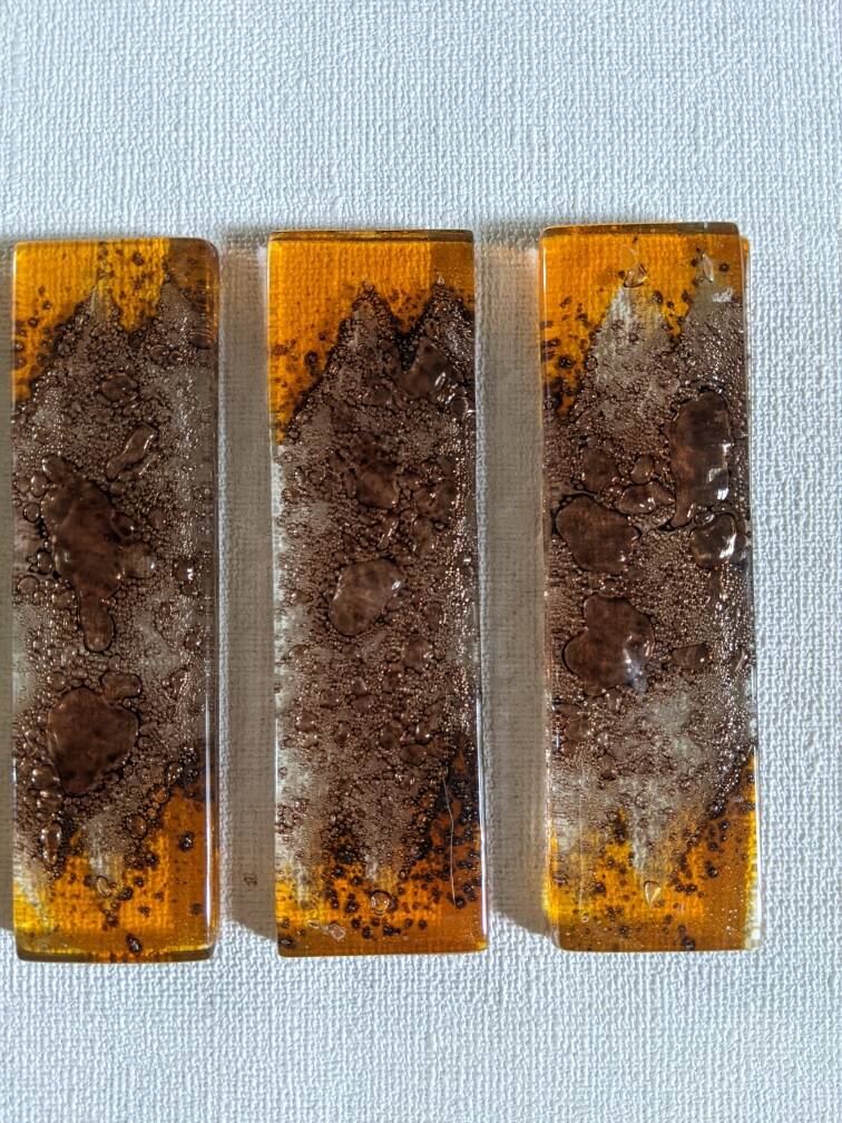 Set of 6 contemporary handcrafted glass paste knife holders