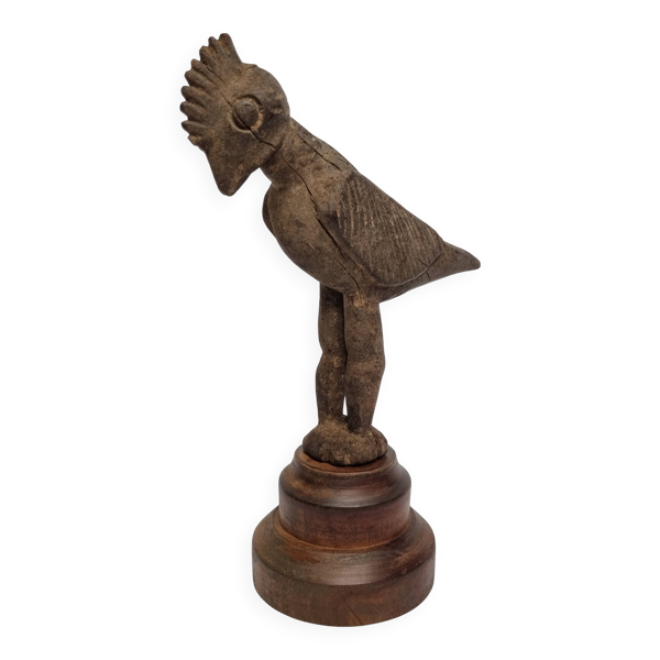Oiseau fétiche Lobi en bois ancien Sculpture tribale du Burkina Faso 22 cm — Beyit