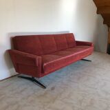 60s red velvet sofa
