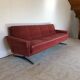 60s red velvet sofa
