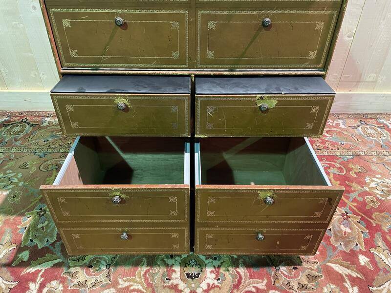 Meuble cartonnier de notaire en cuir